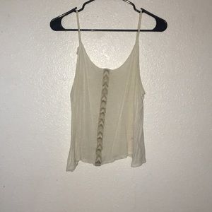 •Cream Cropped Tank Top•